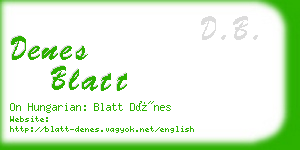 denes blatt business card